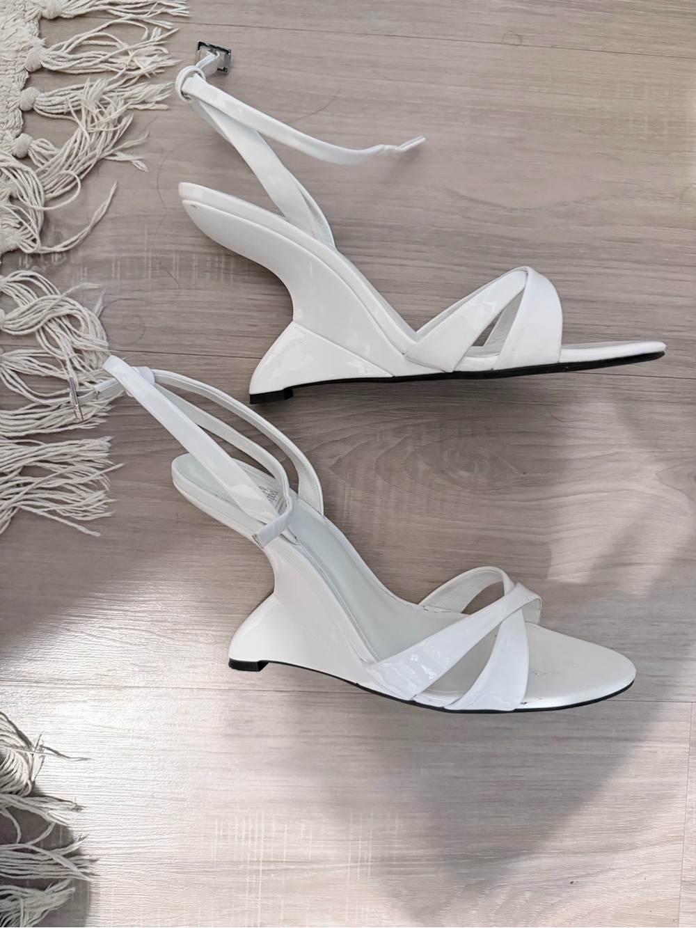 Jeffrey Campbell White Wedge Sandals - Picture 3 of 5